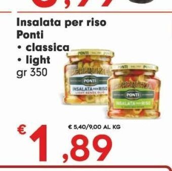 Despar Insalata per riso ponti classica light gr 350 offerta