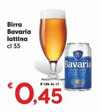 Eurospar Birra bavaria lattina cl 33 offerta