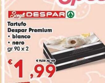 Eurospar Tartufo despar premium bianco, nero gr 90x2 offerta