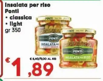 Eurospar Insalata di riso ponti classica, light gr 350 offerta