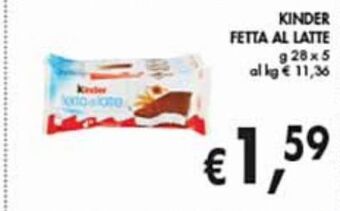 Supermercato Coal Kinder fetta al latte offerta