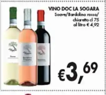 Supermercato Coal Vino doc la sogara soave/ bardolino rosso/ chiaretto cl 75 offerta