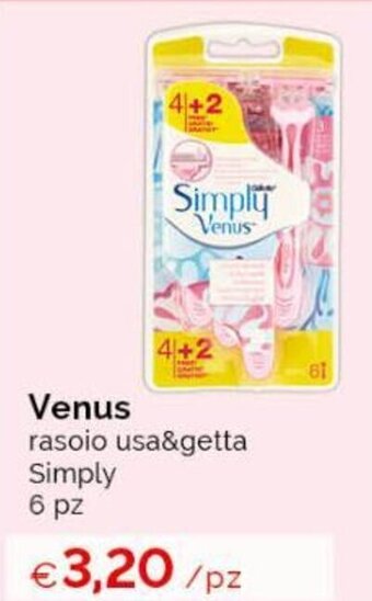 Acqua & Sapone Venus rasoio usa&getta Simply 6 pz offerta
