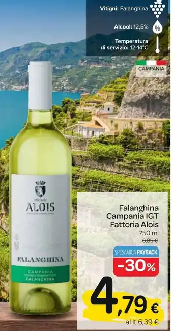 Carrefour Express Alois Falanghina Campania IGT Fattoria 750 ml offerta