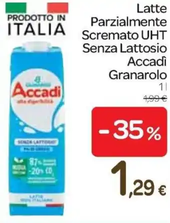 Carrefour Express Granarolo Accadì Latte Parzialmente Scremato UHT Senza Lattosio 1L offerta