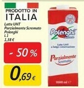 Carrefour Market Polenghi Latte Italiano Fresco Parzialmente Scremato offerta
