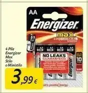 Carrefour Market Energizer Pile Stilo Max offerta