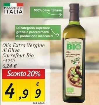 Carrefour Market Carrefour Bio Olio Extra Vergine Di Oliva offerta