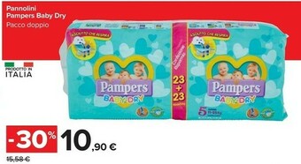 Carrefour Market Pampers Pannolini Baby Dry Pacco Doppio offerta