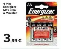 Energizer 4 Pile Max Stilo O Ministilo