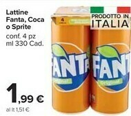 Carrefour Market Coca Cola Coca-Cola - Fanta Lemon Lattina 330 G(ml) offerta