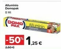 Carrefour Market Domopak Alluminio offerta