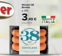 Carrefour Market Beretta Wurstel 38 offerta