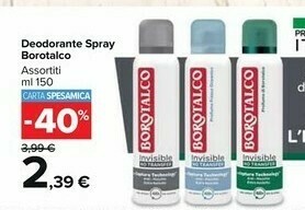 Carrefour Market Borotalco Deodorante Spray offerta