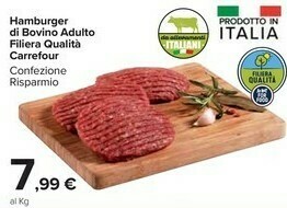 Carrefour Market Hamburger Di Bovino Adulto Filiera Qualita offerta