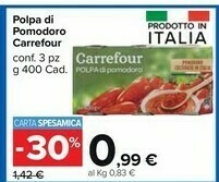 Carrefour Market Carrefour - Polpa Di Pomodoro 400 G(ml) offerta