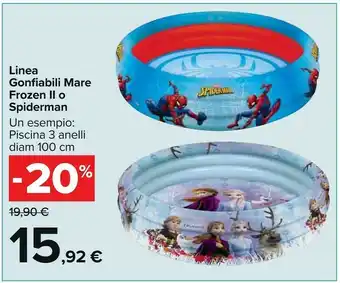 Carrefour Market MONDO Piscina 3 Anelli Diametro 100 Cm Frozen offerta