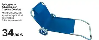 Carrefour Market Spiaggina in Alluminion con Cuscino Comfort offerta
