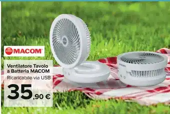 Macom Ventilatore Tavolo a Batteria
