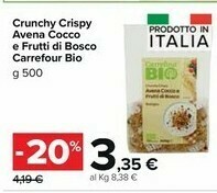 Carrefour Carrefour Bio Crunchy Crispy Avena Cocco E Frutti Di Bosco offerta