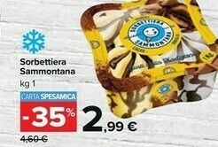 Carrefour Sammontana Sorbettiera Vaniglia Cacao Pistacchio Crema Catalana 1000 G(ml) offerta