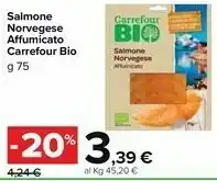 Carrefour Bio Salmone Norvegese Affumicato