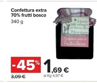 Carrefour Carrefour Confettura Extra 70% Frutti Bosco 340 G offerta