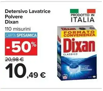 Carrefour Dixan Detersivo Lavatrice In Polvere 110 Misurini offerta