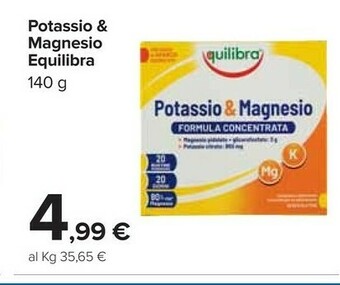 Carrefour Equilibra Sport & Fit Line Potassio E Magnesio Sport Gusto Agrumi 140 G(ml) offerta