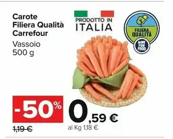 Carrefour Carrefour Carote Filiera Qualita Vassoio 500 G offerta