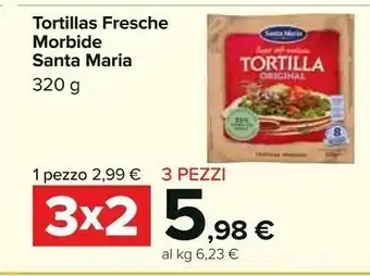 Carrefour Santa maria Tortillas Fresche Morbide 320 G offerta