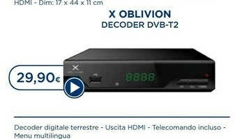 Esselunga X Oblivion Decoder DVB-T2 offerta