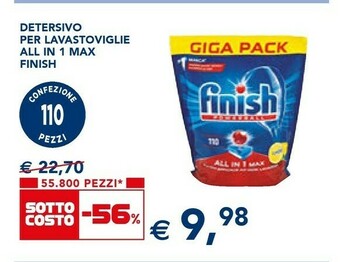 Esselunga Finish Detersivo Per Lavastoviglie All In 1 Max offerta