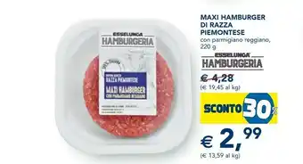 Esselunga Esselunga Maxi Hamburger Di Razza Piemontese Con Parmigiano Reggiano offerta