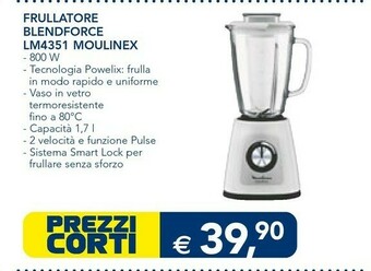 Esselunga Moulinex LM4351 BlendForce 2, Frullatore, Tecnologia Powelix, Lame Affilate, Vaso Termoresistente 1.7 L, Sistema Di Raffredda offerta