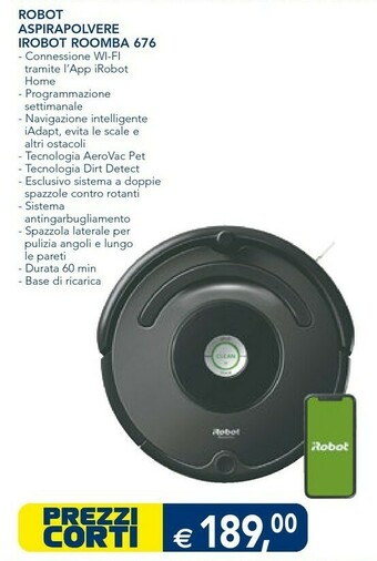 Esselunga iRobot Roomba 676 Aspirapolvere Robot Nero 0,6 L offerta