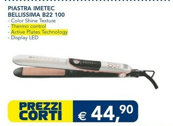 Esselunga Imetec B22 100 Piastra Per Capelli Vapore Beige, Nero offerta