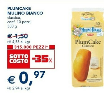 Esselunga Mulino Bianco PlumCake Classico 330 G(ml) offerta