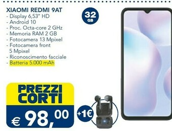 Esselunga TIM Xiaomi Redmi 9AT 16,6 Cm (6.53") 2 GB 32 GB Doppia SIM 4G Micro-USB Grigio Android 10.0 5000 MAh offerta