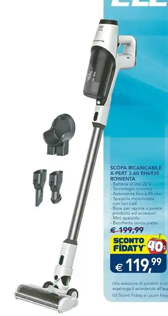 Esselunga Rowenta Scopa Ricaricabile X-pert 3.60 Rh6935 offerta