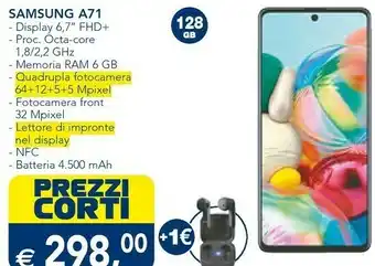 Samsung Galaxy A71 17 Cm (6.7") 128 GB 4G USB Tipo-C Blu 4500 MAh