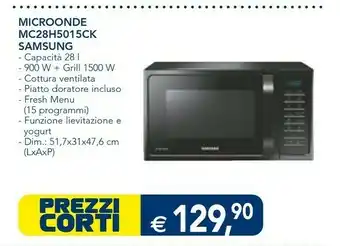 Esselunga Samsung MC28H5015CK Forno A Microonde Superficie Piana Microonde Combinato 28 L 900 W Nero offerta