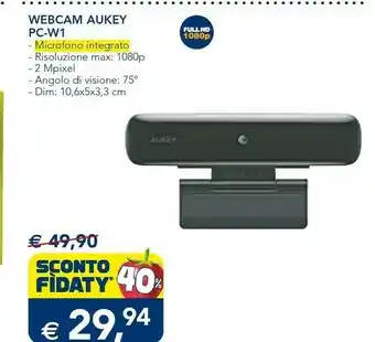 Esselunga Aukey PC-W1 Webcam 2 MP USB Nero offerta