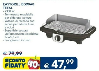 Esselunga Tefal EasyGrill BG90A8 Barbecue Per L'aperto E Bistecchiera 2300 W Elettrico Da Tavolo Nero, Acciaio Inossidabile offerta