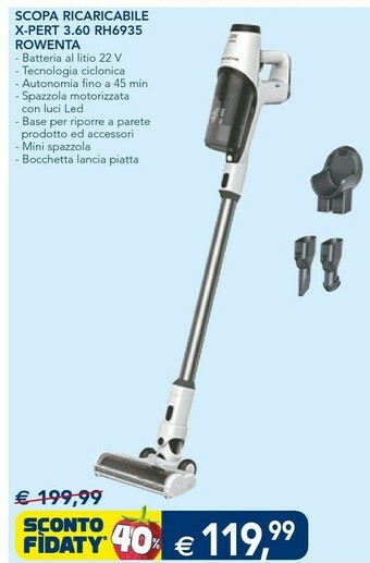 Esselunga Rowenta Scopa Ricaricabile X-pert Rh6935 offerta