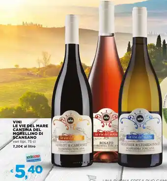 Coop Vini Le Vie del Mare Cantina del morellino di scansano 75 cl offerta