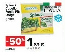 Carrefour Market Orogel Spinaci offerta