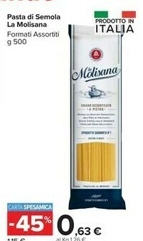 Carrefour Market La Molisana Pasta di semola offerta