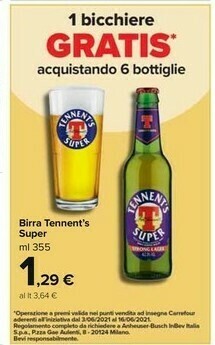 Carrefour Market Tennent's Birra offerta