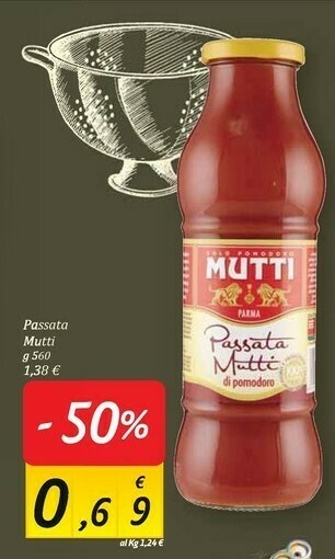 Carrefour Market Mutti Passata Di Pomodoro 560 G(ml) offerta